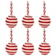 thumbnail image 2 of 6 Pack Red And White 8cm Fuzzy Christmas Balls Ornament For Tree, 2 of 6