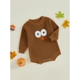 thumbnail image 3 of Suealasg Newborn Baby Girl Boy Thanksgiving Sweater Romper Long Sleeve Turkey Knitted One Piece Bodysuit 3 6 9 12 18 Months Infant Thanksgiving Clothes, 3 of 7