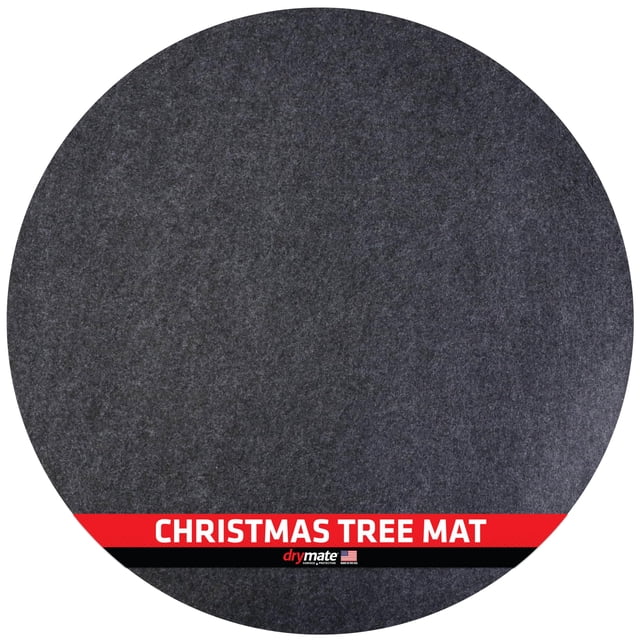 Drymate Alfombrilla para árbol de Navidad (28 pulgadas), protege los pisos de derrames y rayones, absorbente, impermeable, lavable a máquina, duradera (fabricada en los EE. UU.) (carbón vegetal)