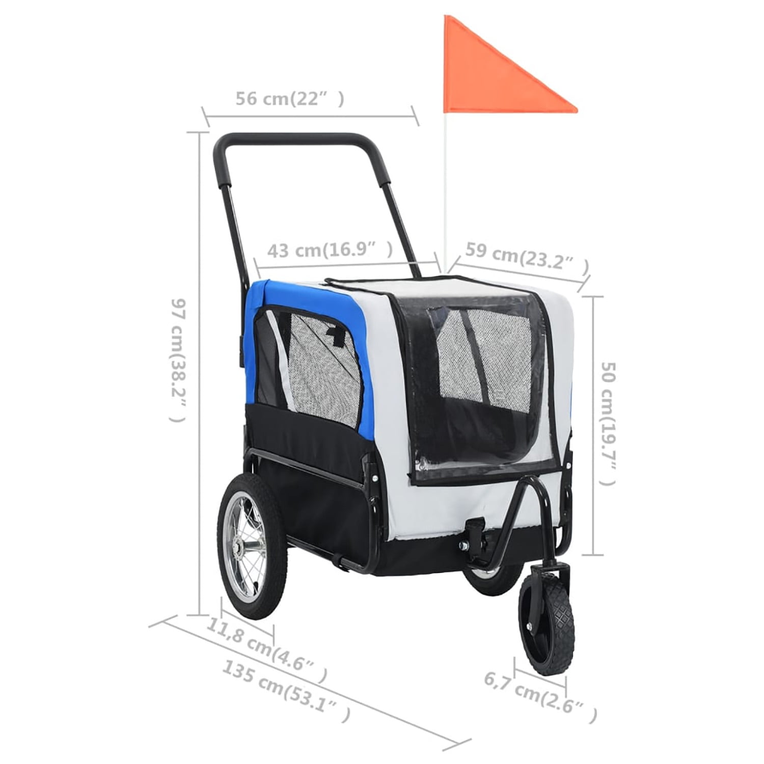 Pefilos 45" Heavy Duty Dog Bike Trailer, Foldable Pet Stroller Bicycle Carrier, air wheel Pet Bike Trailer for Dogs, Blue Pefilos 45" Heavy Duty Dog Bike Trailer, Foldable Pet Stroller Bicycle Carrier, air wheel Pet Bike Trailer for Dogs, Blue