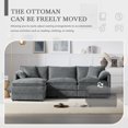thumbnail image 5 of 103" Chenille Modular Sectional Sofa with Deep and Wide Seat, L Shaped Cloud Couch Set with Double Cushions, 4 Seat Sofa with Movable Ottoman, Oversized Indoor Furniture (Gray), 5 of 11