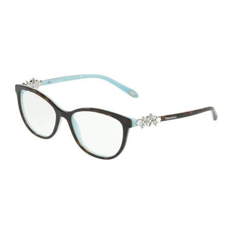 Tiffany 0TF2144HB Full Rim Cat Eye Womens Eyeglasses - Size 52 (Havana/Blue)