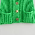 thumbnail image 4 of SWSMCLT Women's Cable Knit Vest Top Soft Cropped Tank Top Lightweight Sleeveless Cardigan Sweater V Neck Button Up Baggy Fashion 2024 Y2K Clothes Pocket Green Medium, 4 of 5