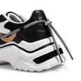 thumbnail image 3 of LUCKY STEP Fashion Colorblock Chunky Sneakers Retro Dad Walking Shoes,Black/White,Womens, 3 of 5