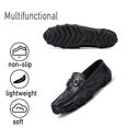 thumbnail image 3 of Mens Leather Loafers Comfortable Non-slip Driving Shoes Lightweight Office Shoes Business Boat Shoes Black 6.5 US, 3 of 7