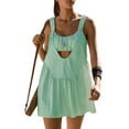 thumbnail image 2 of Faithtur Robe de Tennis pour Femme à Découpes, Ample, Sans Manches, Robes Athlétiques avec Soutien-Gorge Intégré et Ensemble de Shorts pour Entraînement, Robe de Golf, 2 of 6