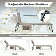 thumbnail image 6 of Resenkos Outdoor Chaise Lounge Chair, 5-position Outdoor Folding Chaise Lounge Chair-Beige, Portable Recliner for Lawn Garden Beach Yard, 6 of 8