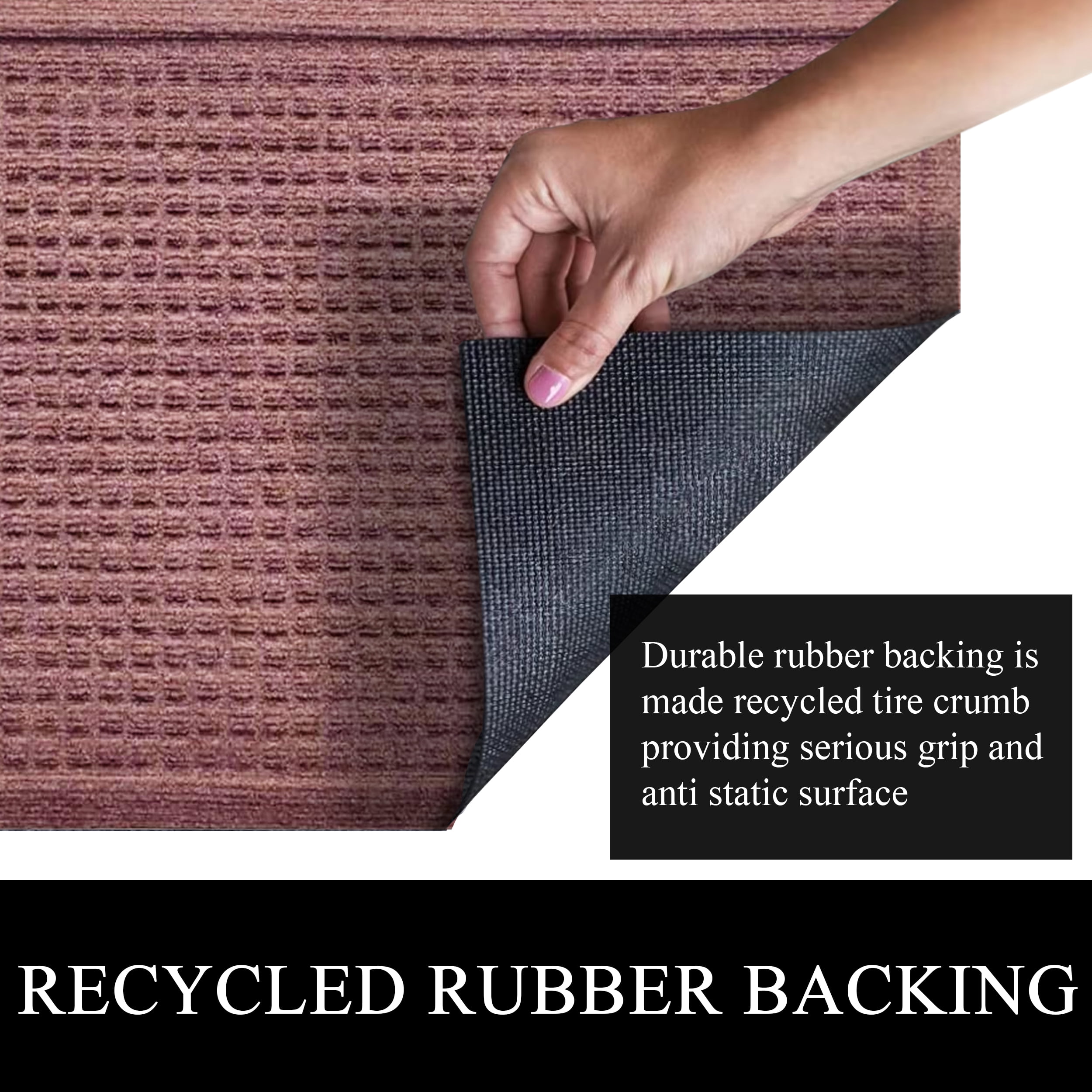 A1HC Indoor Outdoor Mat, Front and Back Entrance Welcome Mats, Front Door Patio Mats 18X30 Inches, Non-Slip Easy Clean Entrance Washable Doormats, Chocolate Brown