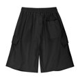 thumbnail image 5 of ZyeKqe Cargo Shorts for Men Drawstring High Waisted Sweat Shorts Wide Leg Hiking Shorts, 5 of 7