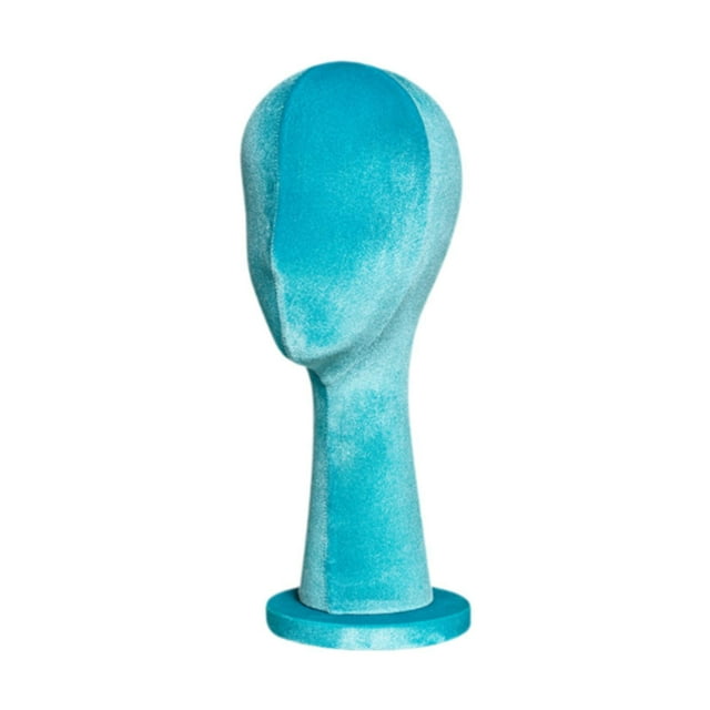 Soporte para exhibición de sombrero de peluca Yinane modelo de cabeza de maniquí Azul