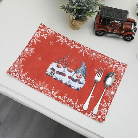 

WOXINDA Bowl Fork Placemat Mat Decoration Home Party Christmas Dining Table