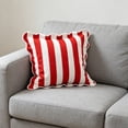 thumbnail image 4 of 2026 New 18x18 Inch Red and White Striped Throw Pillow with Scalloped Edges, Patriotic Decorative Cushion for 4th of July, Americana Style Accent Pillow for Sofa and Bed, 4 of 6