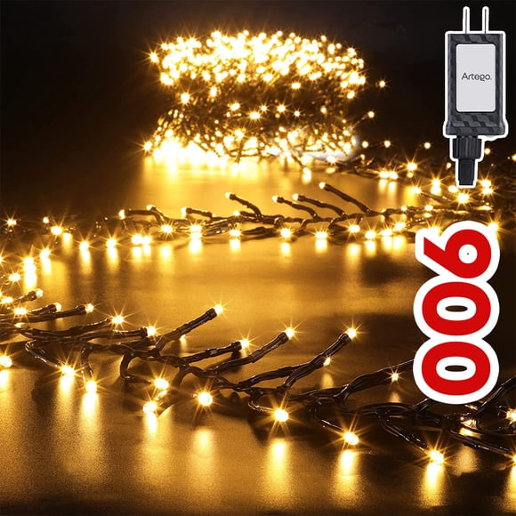 Luces de navidad serie 900 led jumbo size CLUSTER alta densidad Decoración luces Navideñas eventos bodas LED christmas string cluster lights waterproof 8 modos de uso con temporizador Artego