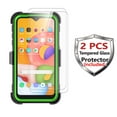 thumbnail image 2 of Njjex Phone Cases for Samsung Galaxy A01 5.7" 2020, [2 Pack Temerped Glass Screen Protector] Combo Holster Belt Clip [Heavy Duty] [Kickstand] Full-Body Rugged Holster Case (Green), 2 of 9