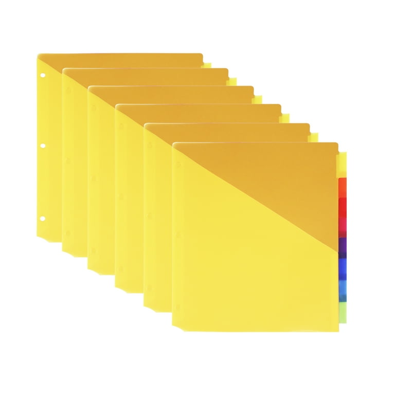 Pen+Gear Vibrant Color 8-Tab Dividers with Pockets, 6-Pack