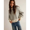 thumbnail image 5 of Women'S Pullover Sweaters Casual Long Sleeve Crew Neck Oversized Knitwear Chunky Knit Jumper Tops Color S, 5 of 6