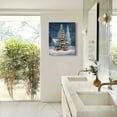 thumbnail image 4 of Fenyluxe Christmas Tree Church Snow Canvas Print Home Decoration Wall Art for Living Room Bathroom Bedroom Office 12x16in, 4 of 5