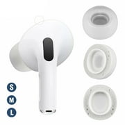 White Memory Foam Replacement Tips Compatible with Air Pod Pro Earbuds - 1 Pair Each Size, Small Medium Large