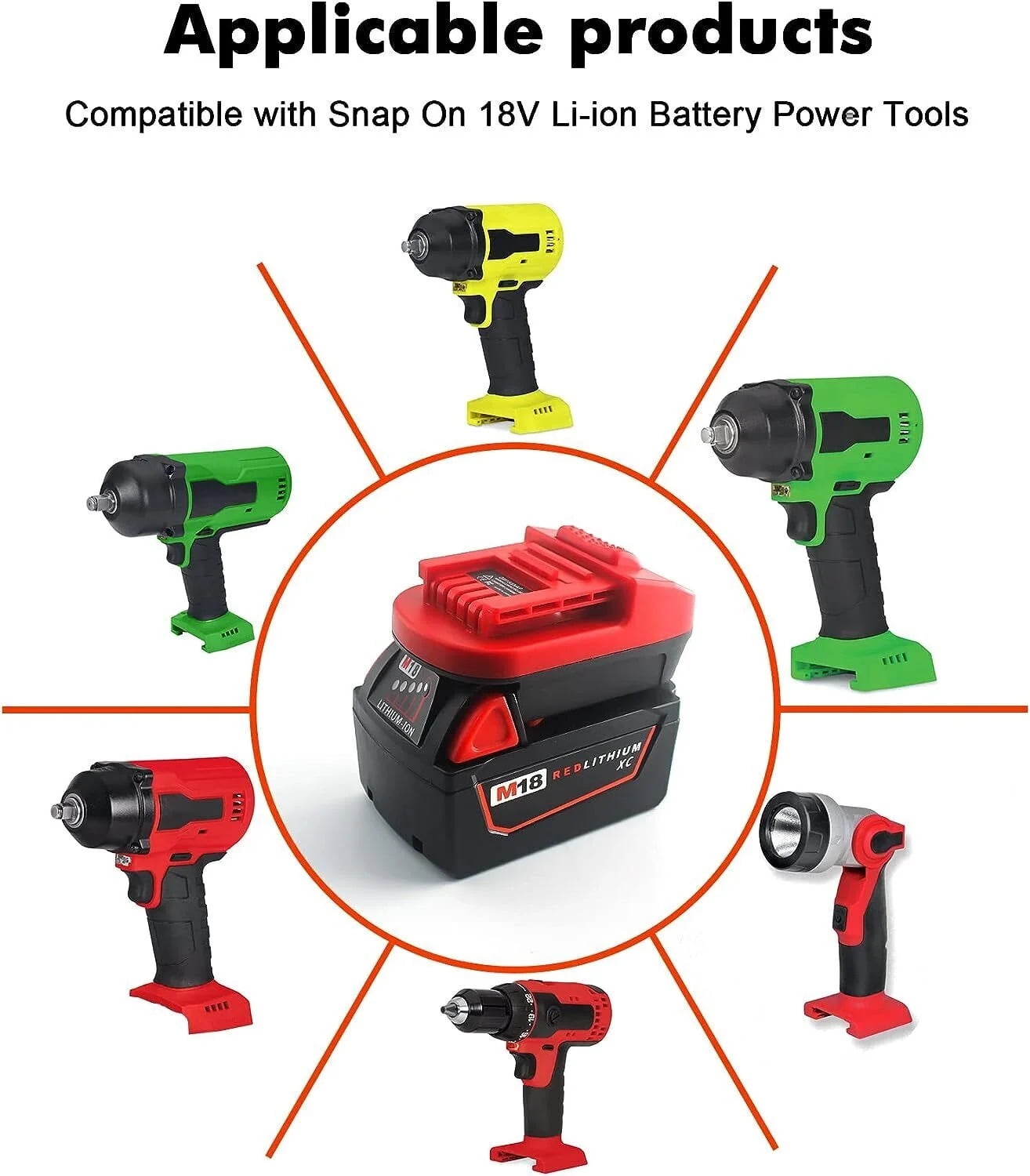 Battery Adapter For De*walt for Mil*wa*ukee 18V Li-on Battery Convert To for Snap-on 18V Power Tool