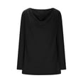 thumbnail image 4 of ShiShine Women's Cowl Neck Ruched Tops Draped Front Long Sleeve Casual Loose Fit Solid Basic Shirts Fall Tunic Blouse, 4 of 6