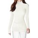 thumbnail image 3 of Jersey v28 para mujer, elástico, cuello alto, tejido blanco, talla S, 3 of 5