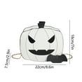 thumbnail image 3 of Pumpkin-Shaped Leather Crossbody Bag Chain Shoulder Bag Halloween Commuting Purse 8.6x7x2.9 inch(White), 3 of 6