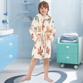 thumbnail image 5 of FORMRS Niños Bathrobe Unisex Hooded Robe Soft Plush Pajamas Sleepwear, Size 2-3T, Brown Autumn Leaves, 5 of 7