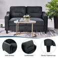 thumbnail image 2 of Modern Sectional Sofa for Small Spaces - Convertible Sleeper with Storage, Comfortable Couch for Living Room, Bedroom & Office (Black), 2 of 6