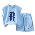 thumbnail image 2 of Bixock Casual 2 Piece Set for Boys and Girls,Summer Toddler Clothes Sleeveless Tops Elastic Waist Pants Workout Sports Outfits for Kids Age 2-14Y Lightweight Set, 2 of 5
