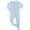 Blue, variant on Baby Unisex Bamboo Viscose Pajamas with Mitten Cuffs-Boys Girls Front Zip Long Sleeve Footless Sleepers