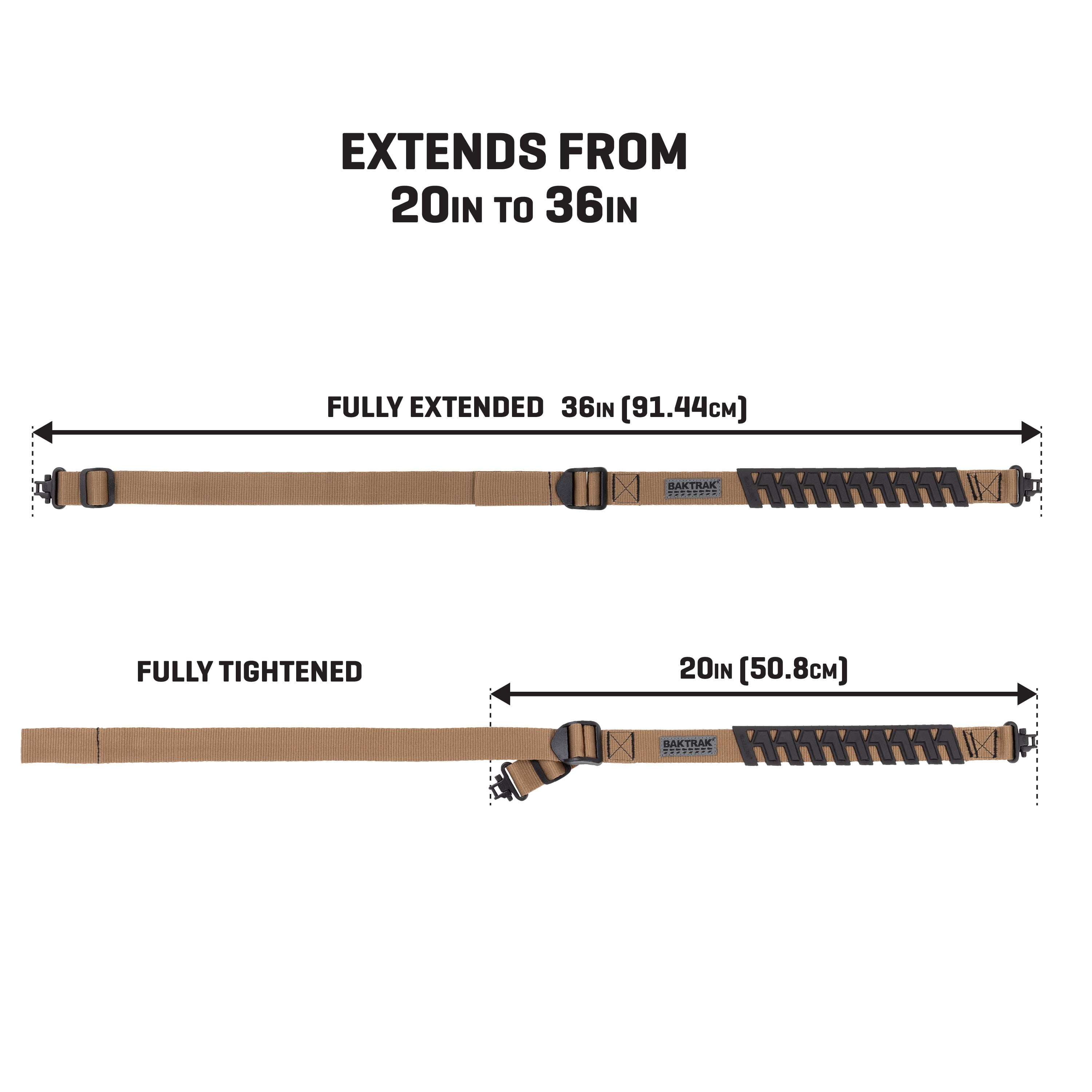 Allen Company Trak Traction Web 36" Rifle Sling w/ Swivels, 500 lbs., Tan/Black