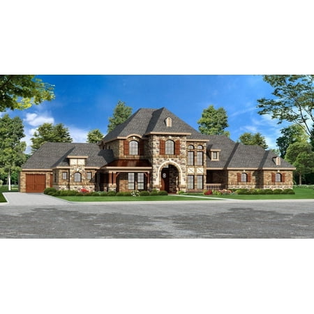 015-1167: Chateau Luxury 4 Bed, 5 Bath Luxury Home Plan, 4271 Sq Ft: Full Blueprints with License to Build by Home Plan Marketplace - Lesuto