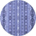 thumbnail image 1 of Ahgly Company Indoor Round Abstract Blue Modern Area Rugs, 3' Round, 1 of 4