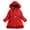 Red, variant on Krdevn Winter Warm Thickened Hooded Long Coat for Girls Toddler and Big Thermal Padded Jacket Outerwear,140/3XL