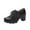 Black, variant on jsaierl Women's Leather Classic Lace Up Platform Chunky Mid-Heel Square Toe Oxfords Dress Pump Shoes