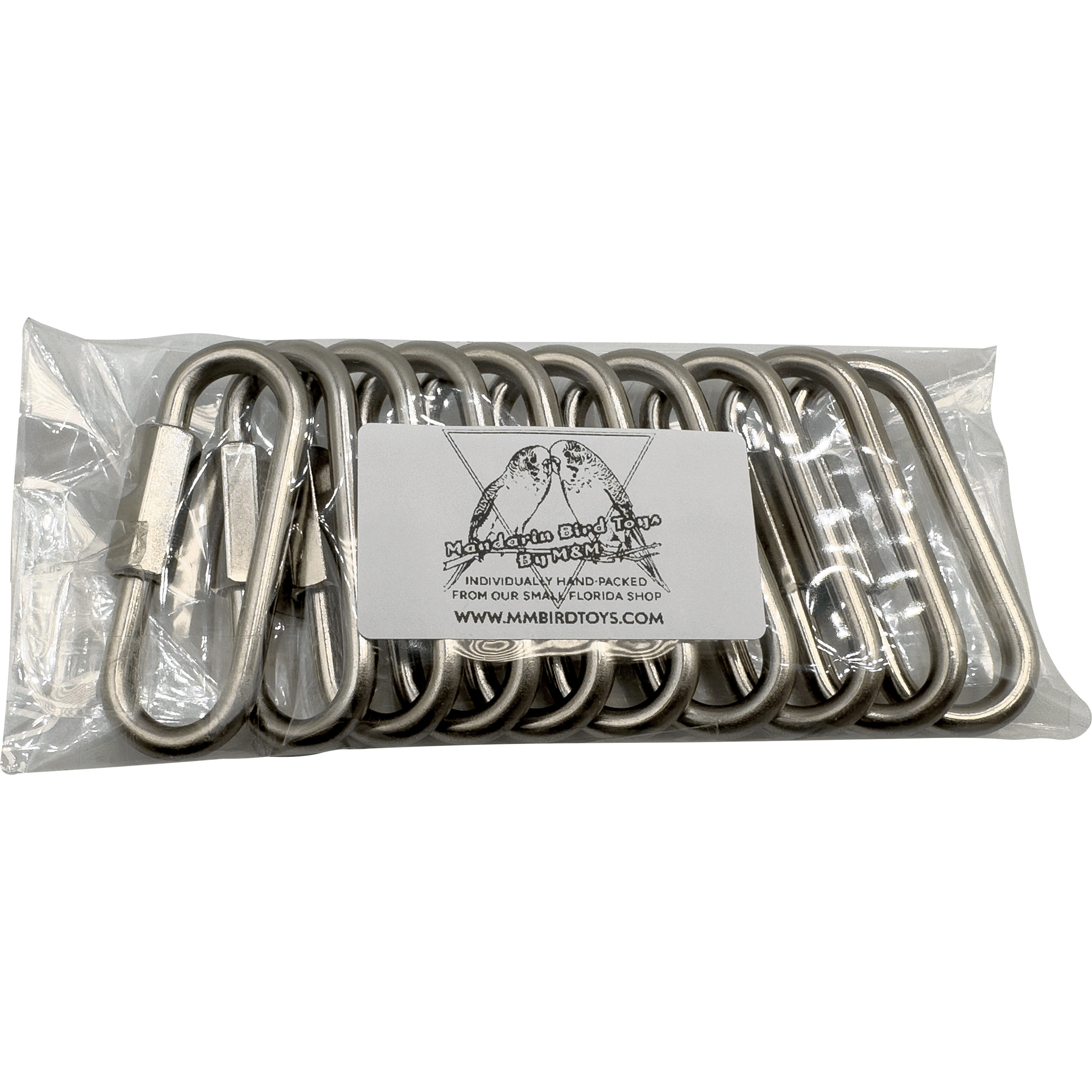 7008 Pk10 Nickel Plated 2.5 Inch Wide Mouth Toy Quick Link Mandarin Bird Toys by M&M