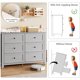 thumbnail image 3 of Spacious 6 Drawer Dresser for Bedroom - Modern Wooden Storage Cabinet with Deep Drawers & Metal Knobs - Wide Organizer for Closet, Nursery, Living Room, Entryway - Grey, 3 of 6