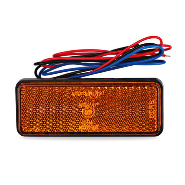 Luz reflectora LED para motocicleta 12V, luz indicadora lateral de advertencia de parada de freno trasero huangjie unisex