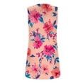 thumbnail image 5 of Tank Tops for Women Sleeveless Square Collar Pleats Floral Pinted Loose T-shirt &Pink XXL, 5 of 6