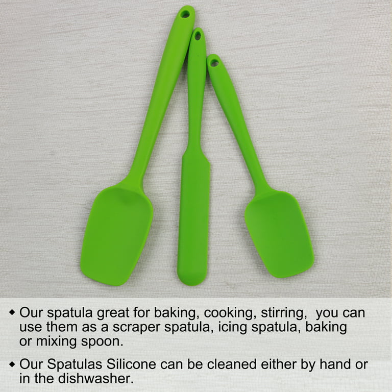 Kitchen Silicone Spatula Set Heat Resistant Scraper Baking Utensils Green 4  Pieces