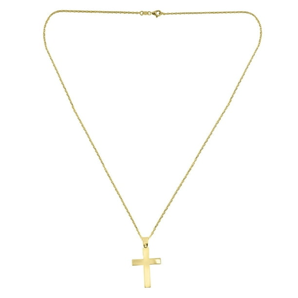 14K Yellow Gold Cross on 22