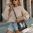 thumbnail image 4 of LedBack Leather Sling Bag for Women, Butterfly Print Crossbody Hobo Bag Satchel Purse with Adjustable Strap, Multi Pocket Messenger Bag for Travel Shopping, Black, 4 of 7