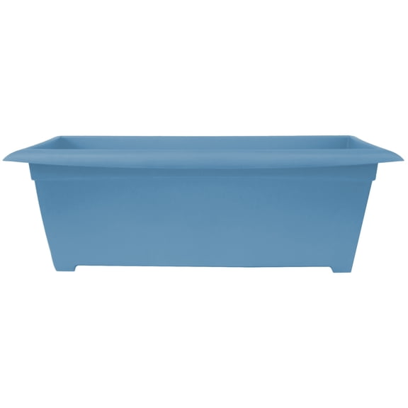 Bloem Dayton 27" Ocean Blue Recycled Plastic Rectangle Deck Box Planter for Indoor and Outdoor Gardening