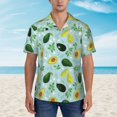 thumbnail image 4 of Daiia Avocado Flowers And Leaves Hawaiian Shirt for Men Gentle Cotton Regular Short Sleeve Casual-Large, 4 of 9