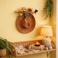 thumbnail image 3 of Ceramic Cowboy Hat Hanging Vase 1pc, Brown Hanging Wall Planter for Artificial Flowers, Rustic Farmhouse Home Decor for Bathroom Living Room, Office, and Home Decor, 3 of 5