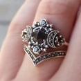 thumbnail image 2 of Conjunto de anillos góticos de universo y Luna para mujer, pentagrama negro, creativo, Vintage, joyería de vacaciones para fiesta, el mejor regalo para niñas, nuevo, 2023, 2 of 4