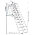 thumbnail image 4 of Anqidi 12 Steps Loft Telescoping Ladder Wall Mounted Folding Pulldown Stairs Extendable Al-Mg Alloy Attic Access Max Load 882lb, 4 of 12