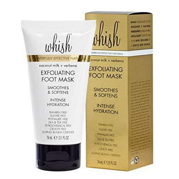 Whish Exfoliating Foot Mask, Coconut Milk And Verbena, 2.5 Fl Oz