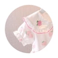 thumbnail image 3 of Fashion Clothes for Toddler Baby Girls Skirt Summer New Cute Strawberry Print Lapel Short Sleeve Dress, 3 of 8