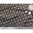 thumbnail image 3 of Soimoi Brown Cotton Voile Fabric Crystals Floral Printed Fabric 1 Yard 58 Inch Wide, 3 of 3